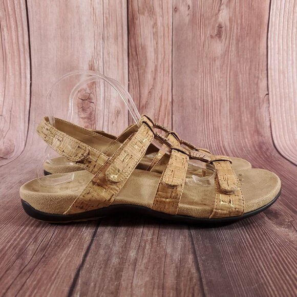 Vionic Amber Womens Size 10 Cork Adjustable Strap Strappy Sandals Tan Gold - Picture 5 of 16